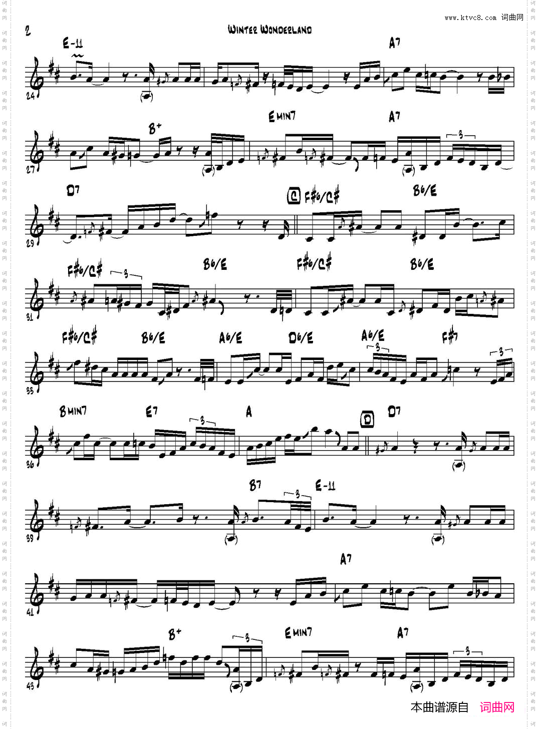 WinterWonderla-nd高音萨克斯_Winter Wonderla-nd高音萨克斯