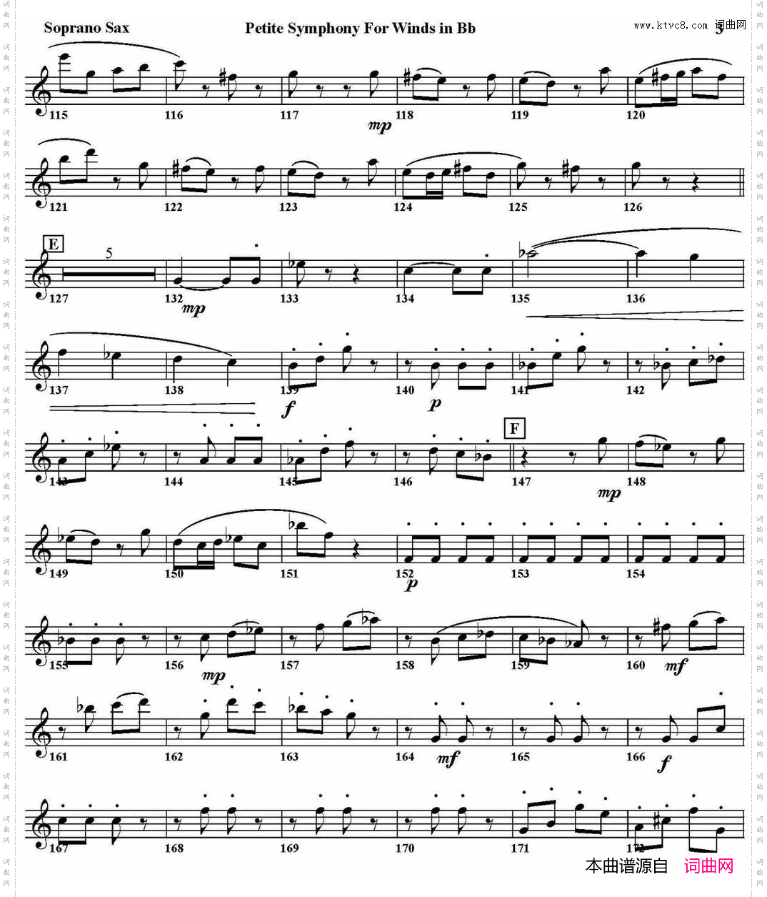 THEHEAVENSARETELLING四重奏·高音萨克斯分谱_THE HEAVENS ARE TELLING四重奏·高音萨克斯分谱