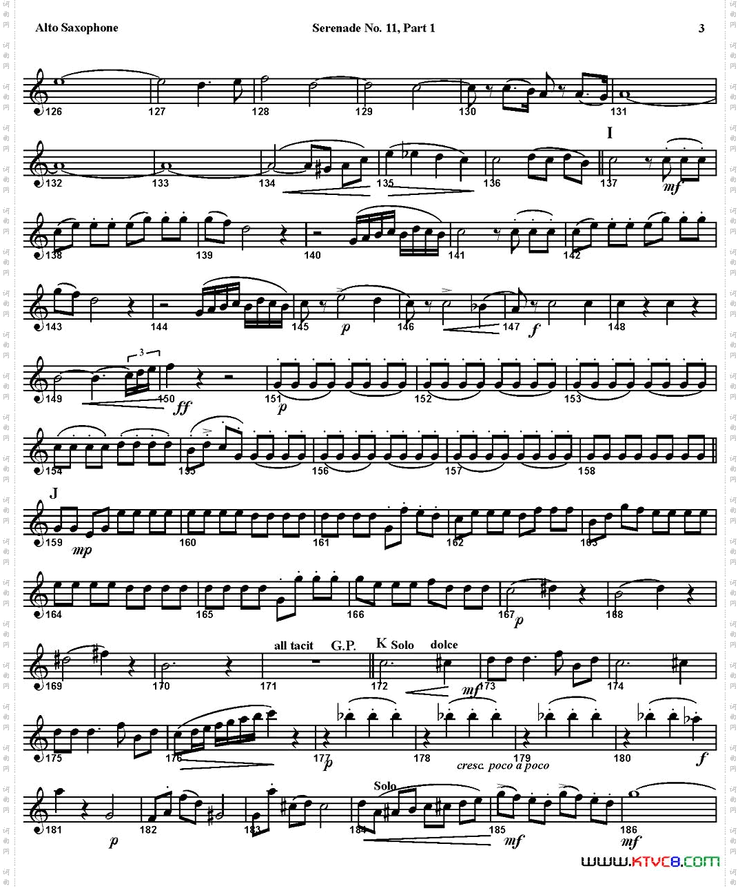 SERENADENo·11inEb，K·375Part1四重奏·中音萨克斯分谱_SERENADE No·11 in Eb，K·375 Part 1四重奏·中音萨克斯分谱