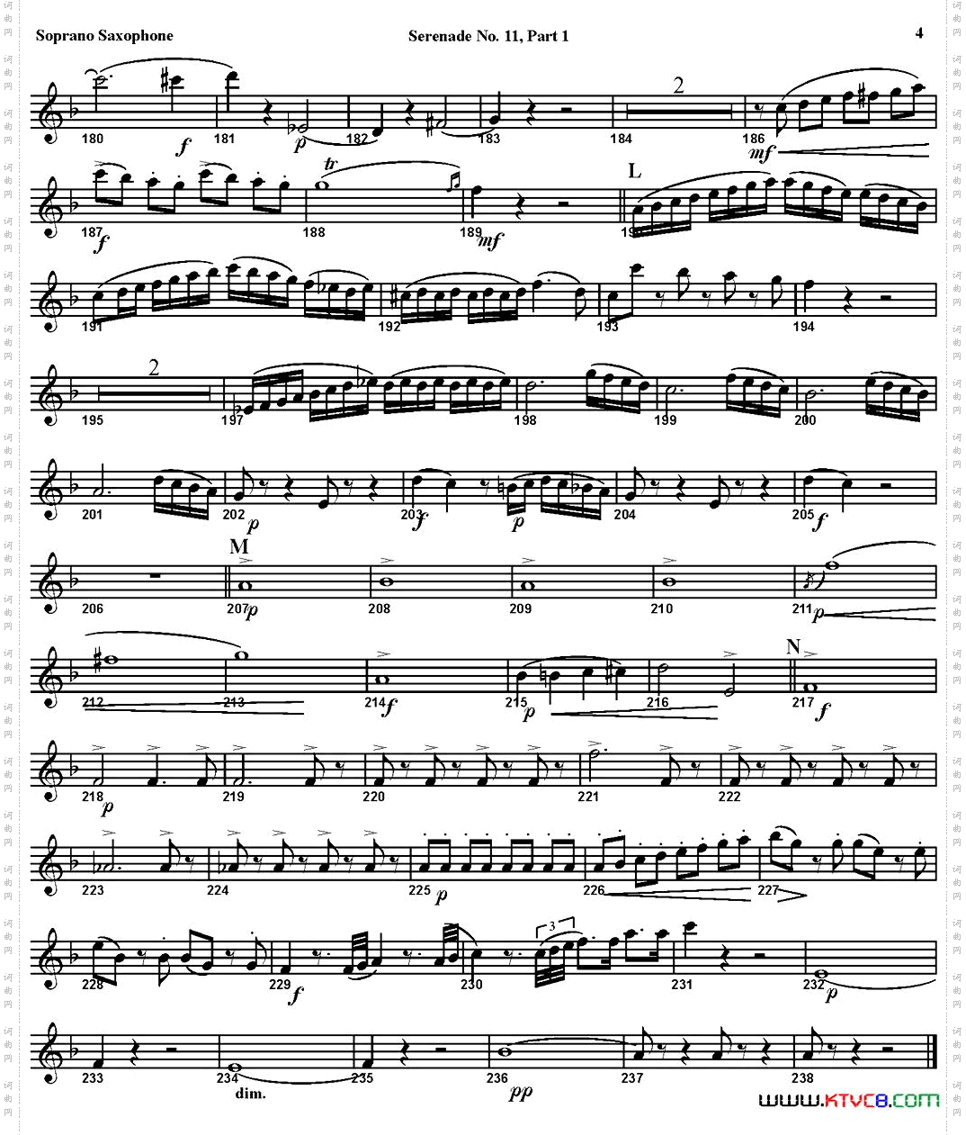 SERENADENo·11inEb,K·375Part1四重奏·高音萨克斯分谱_SERENADE No·11 in Eb,K·375 Part 1四重奏·高音萨克斯分谱