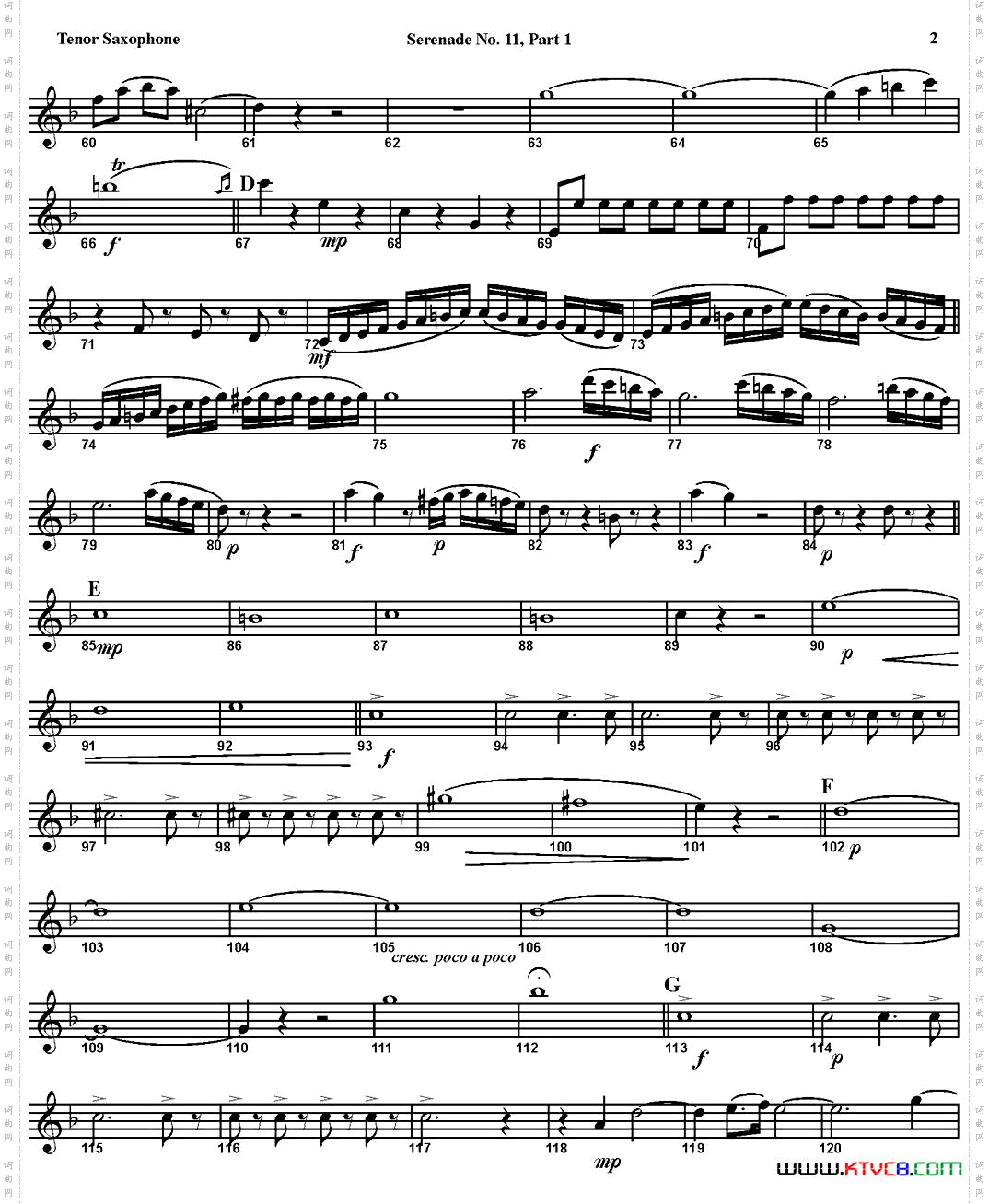 SERENADENo·11inEb,K·375Part1四重奏·次中音萨克斯分谱_SERENADE No·11 in Eb,K·375 Part 1四重奏·次中音萨克斯分谱