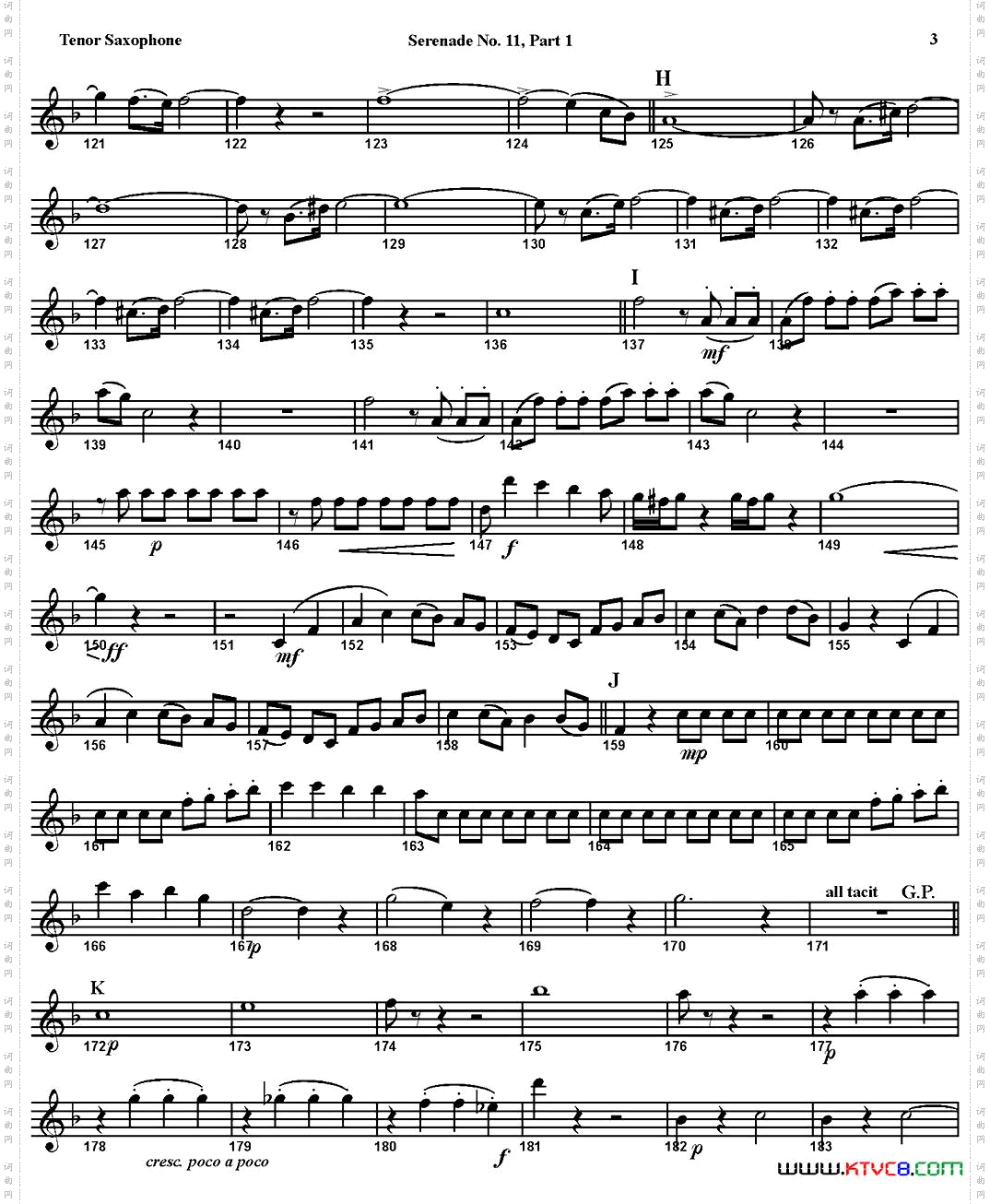 SERENADENo·11inEb,K·375Part1四重奏·次中音萨克斯分谱_SERENADE No·11 in Eb,K·375 Part 1四重奏·次中音萨克斯分谱