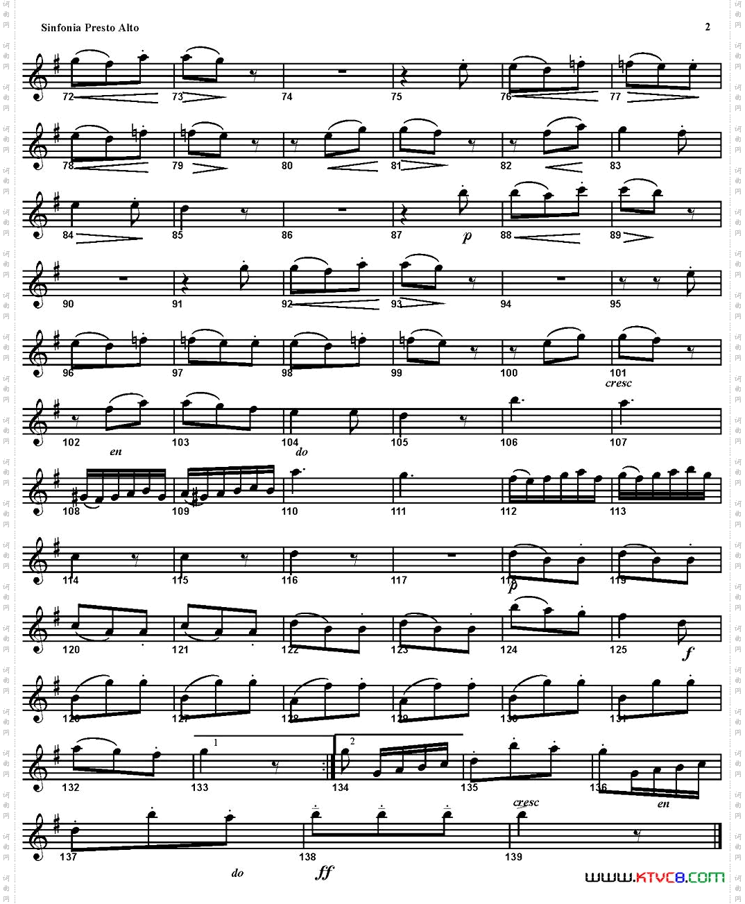 SINFONIAPart3·PRESTO四重奏·中音萨克斯分谱_SINFONIA Part 3· PRESTO四重奏·中音萨克斯分谱