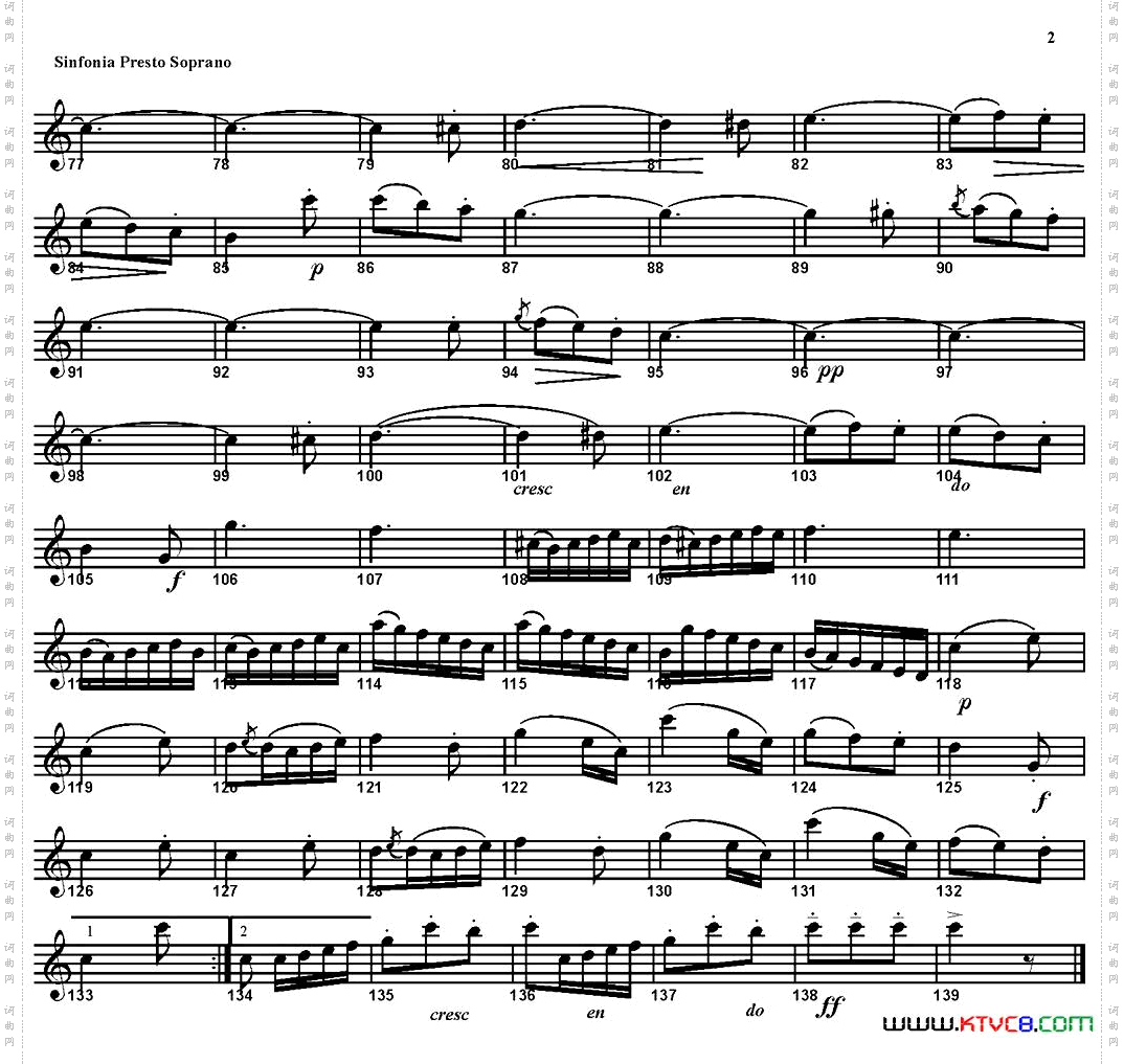 SINFONIAPart3·PRESTO四重奏·高音萨克斯分谱_SINFONIA Part 3· PRESTO四重奏·高音萨克斯分谱