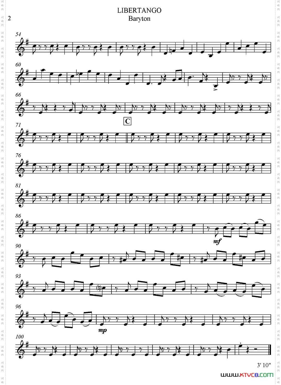 LIBERTANGO四重奏·上低音萨克斯分谱