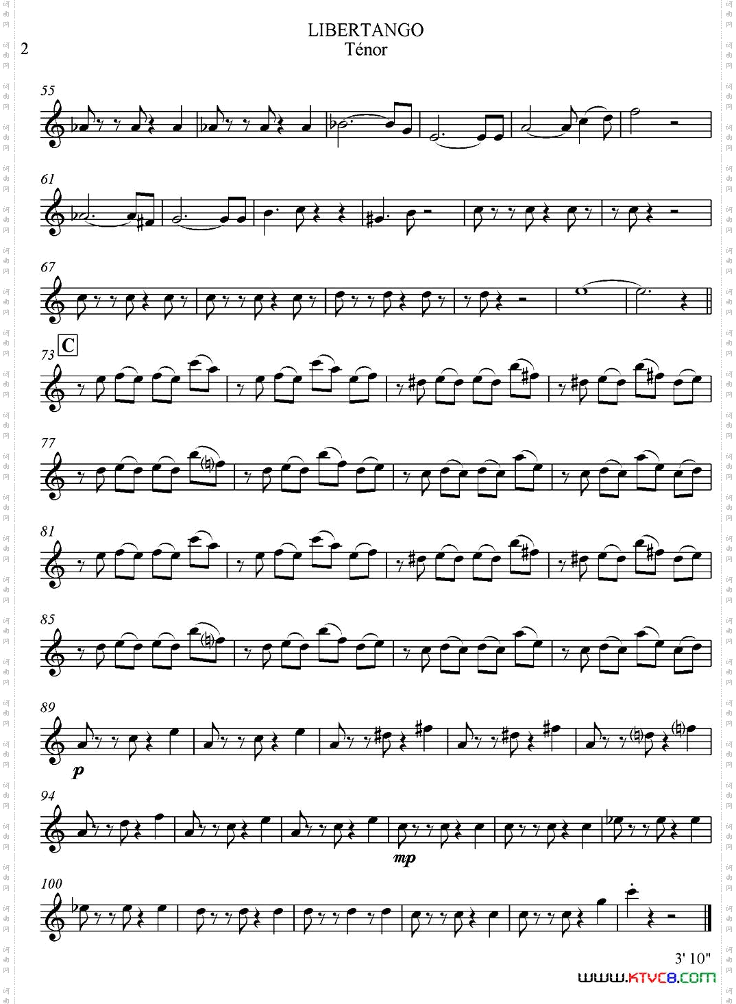 LIBERTANGO四重奏·次中音萨克斯分谱