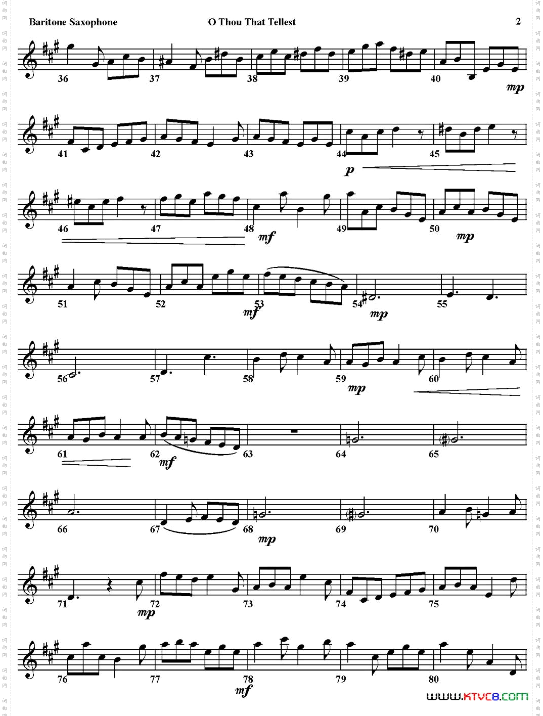 OTHOUTHATTELLESTGOODTIDINGSTOZION四重奏·上低音萨克斯分谱_O THOU THAT TELLEST GOOD TIDINGS TO ZION四重奏·上低音萨克斯分谱