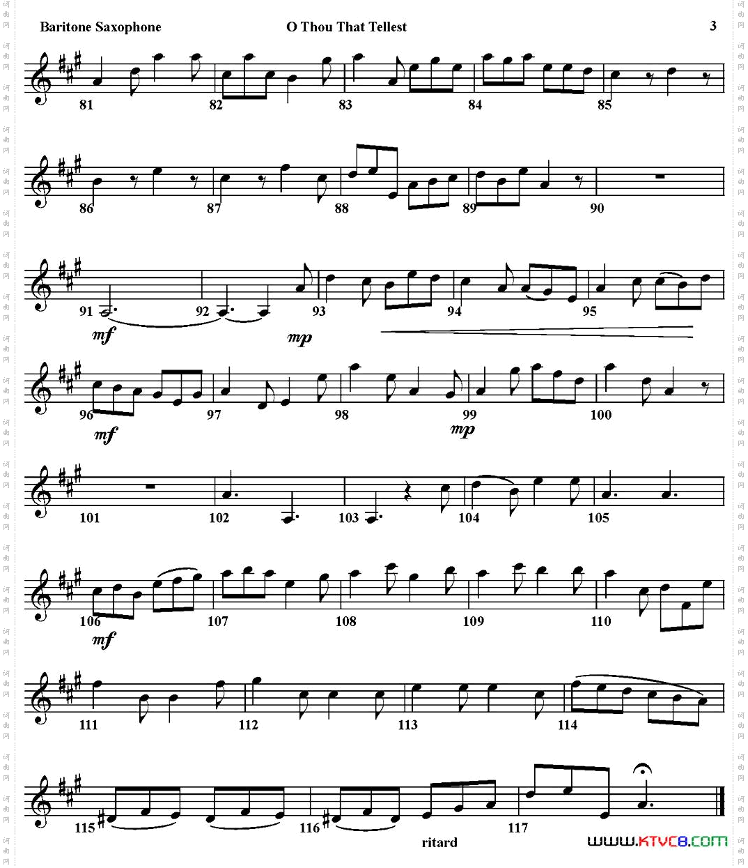 OTHOUTHATTELLESTGOODTIDINGSTOZION四重奏·上低音萨克斯分谱_O THOU THAT TELLEST GOOD TIDINGS TO ZION四重奏·上低音萨克斯分谱