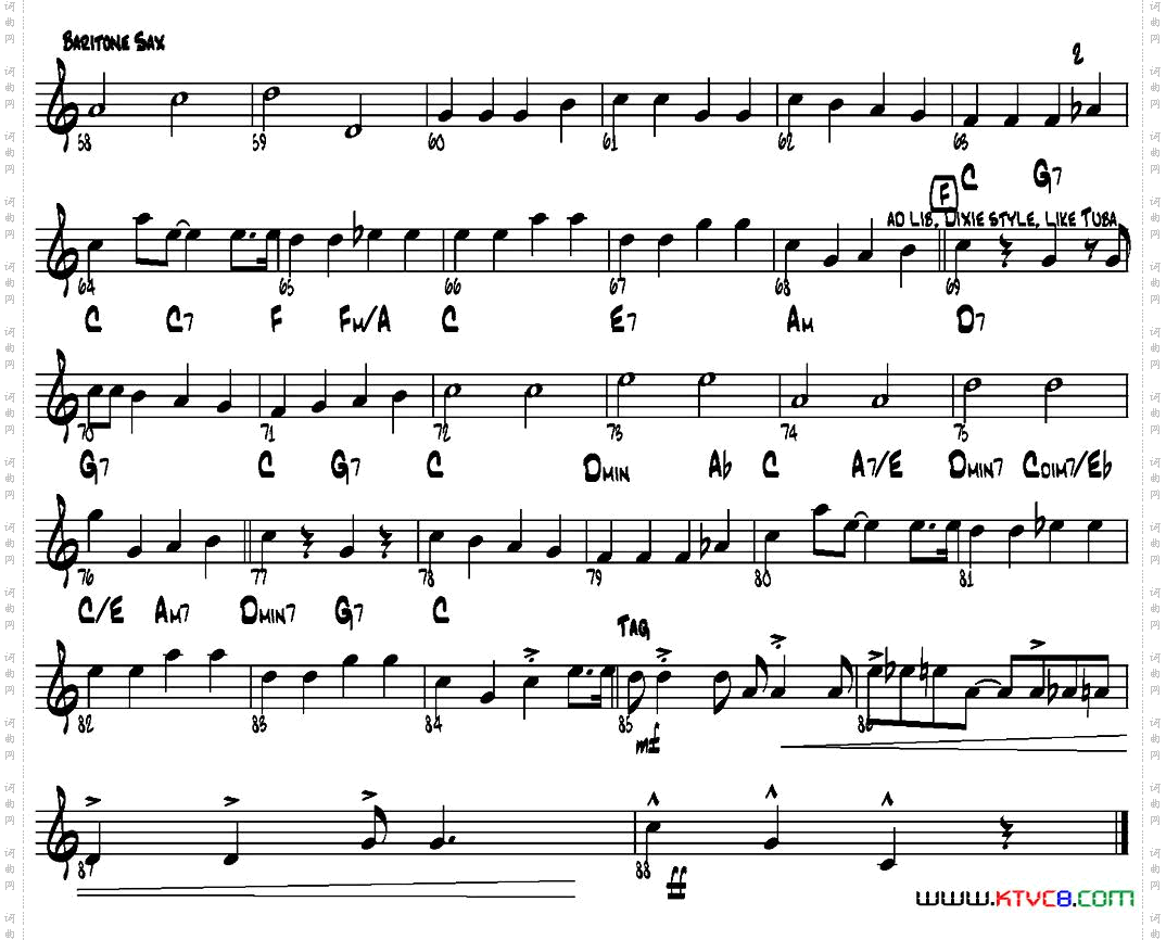 THEDIAMONDSTATERAG四重奏·上低音萨克斯分谱_THE DIAMOND STATE RAG四重奏·上低音萨克斯分谱