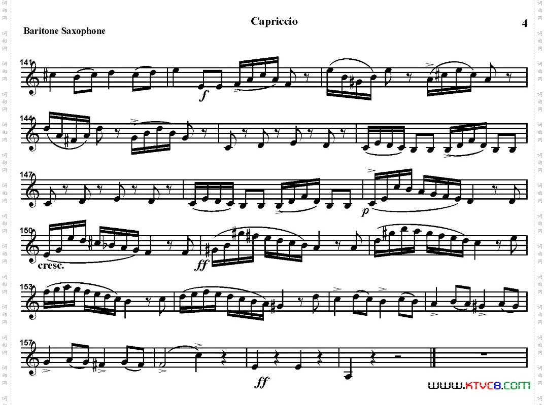 CAPRICCIO四重奏·上低音萨克斯分谱