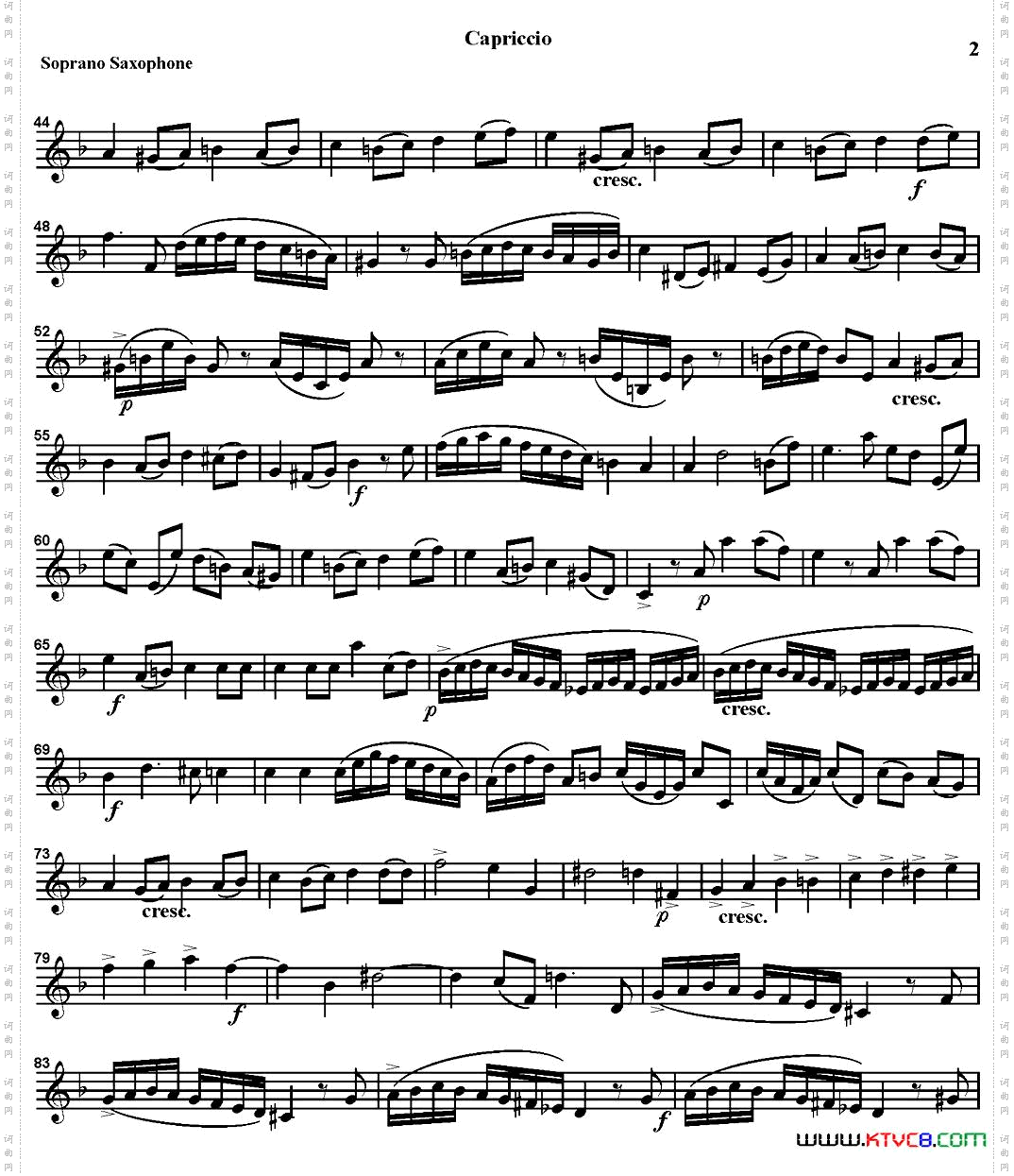 CAPRICCIO四重奏·高音萨克斯分谱