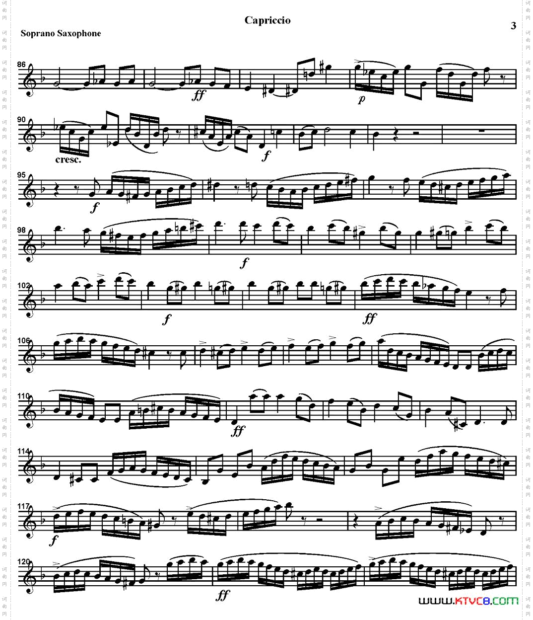 CAPRICCIO四重奏·高音萨克斯分谱