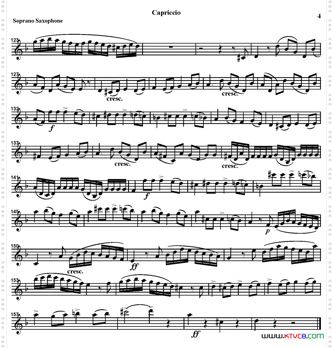 CAPRICCIO四重奏·高音萨克斯分谱