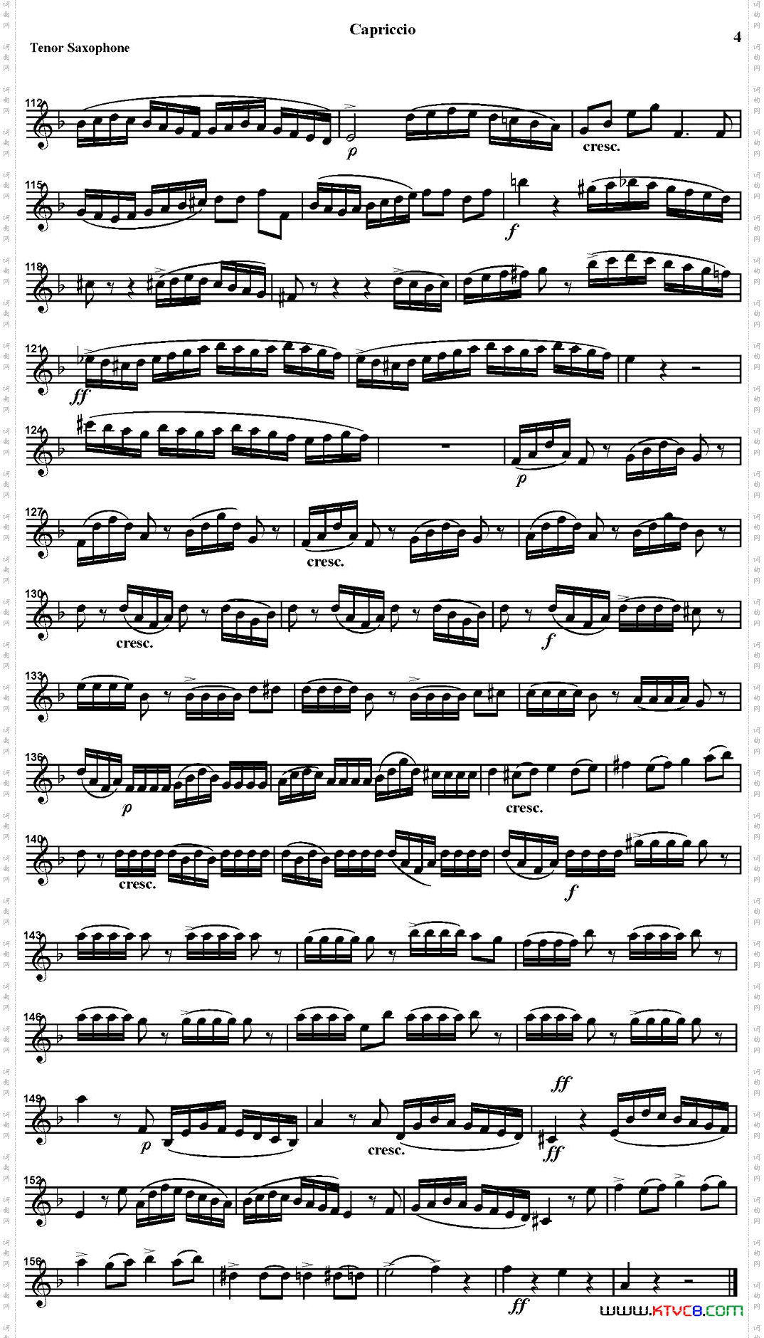 CAPRICCIO四重奏·次中音萨克斯分谱