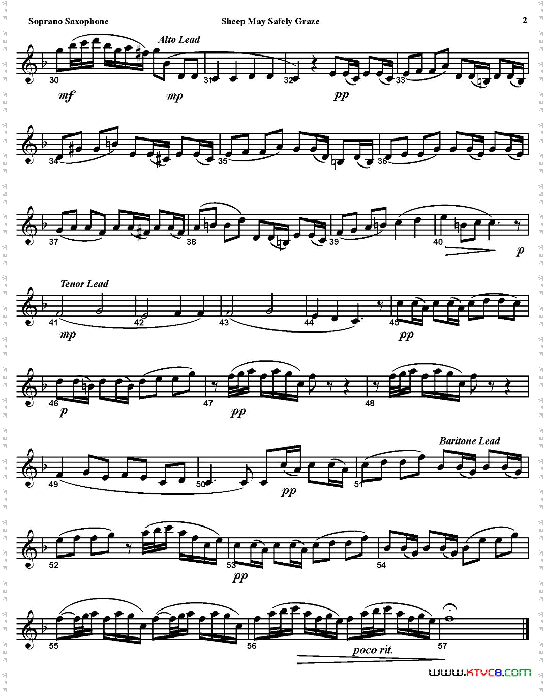 SHEEPMAYSAFELYGRAZE四重奏·高音萨克斯分谱_SHEEP MAY SAFELY GRAZE四重奏·高音萨克斯分谱