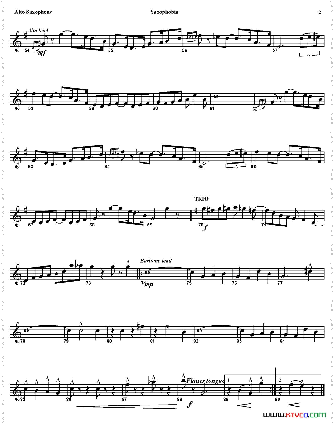 SAXOPHOBIA四重奏·中音萨克斯分谱