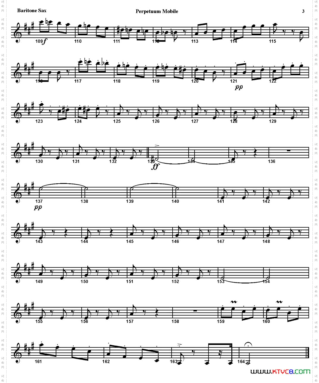 PERPETUUMMOBILE四重奏·上低音萨克斯分谱_PERPETUUM MOBILE四重奏·上低音萨克斯分谱