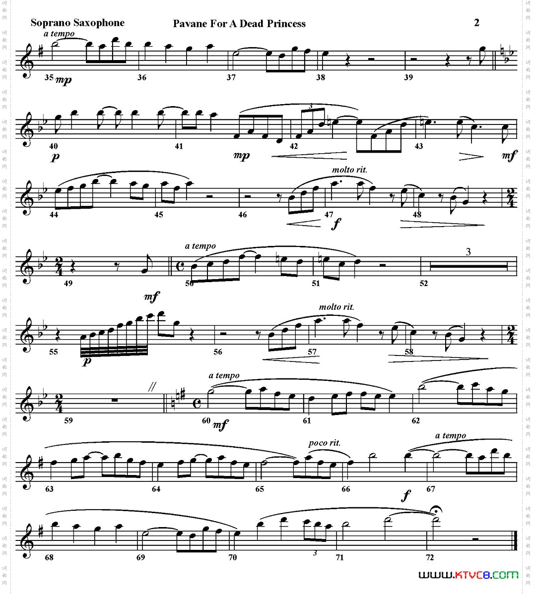 PAVANEFORADEADPRINCESS四重奏·高音萨克斯分谱_PAVANE FOR A DEAD PRINCESS四重奏·高音萨克斯分谱