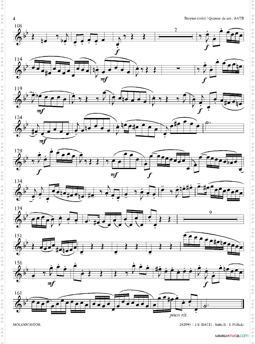 SuiteanglaiseNo2,BWV807法国组曲之二·前奏曲上低音萨克斯分谱_Suite anglaise No 2,BWV 807法国组曲之二·前奏曲上低音萨克斯分谱
