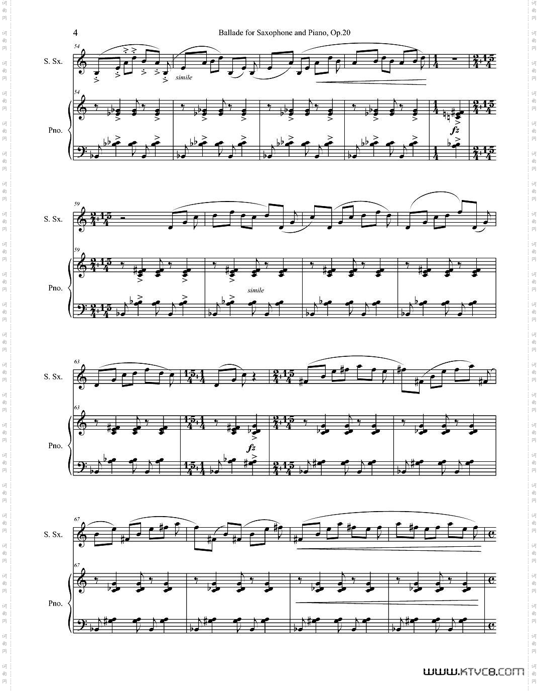 Ballade叙事曲Op·20高音萨克斯+钢琴伴奏