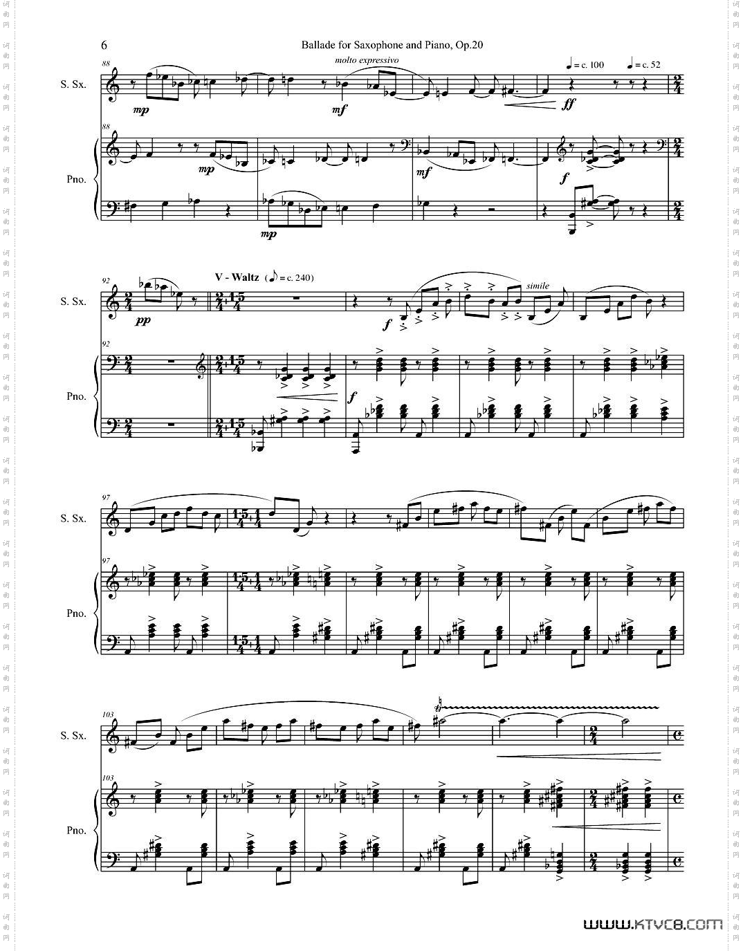 Ballade叙事曲Op·20高音萨克斯+钢琴伴奏