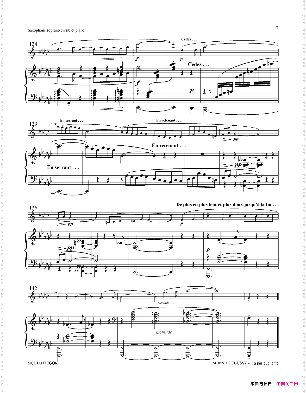 Lapiusquelente缓慢地圆舞曲高音萨克斯+钢琴伴奏_La pius que lente缓慢地圆舞曲高音萨克斯+钢琴伴奏