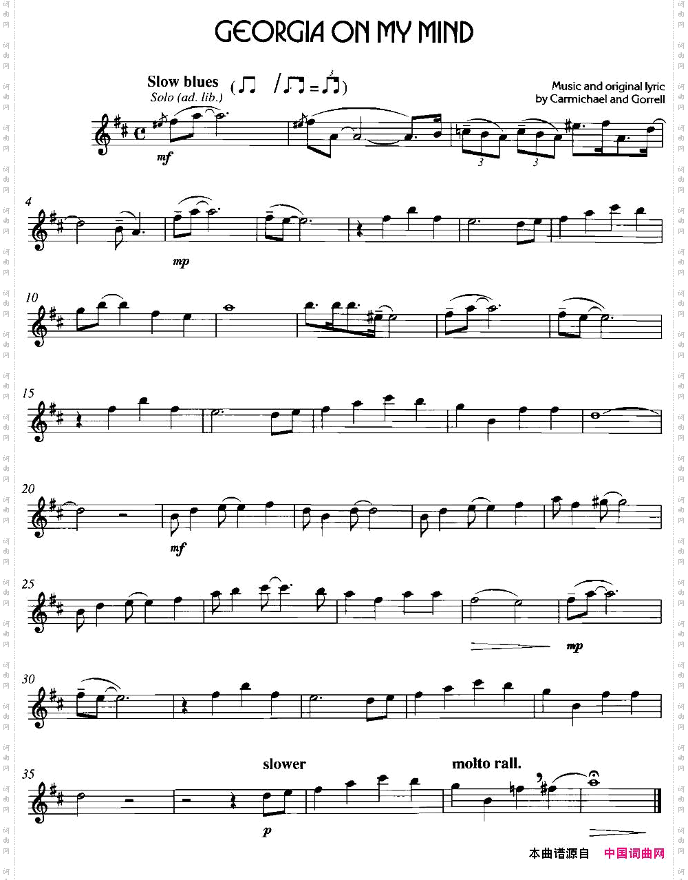 经典蓝调小品:GeorgiaonMyMind