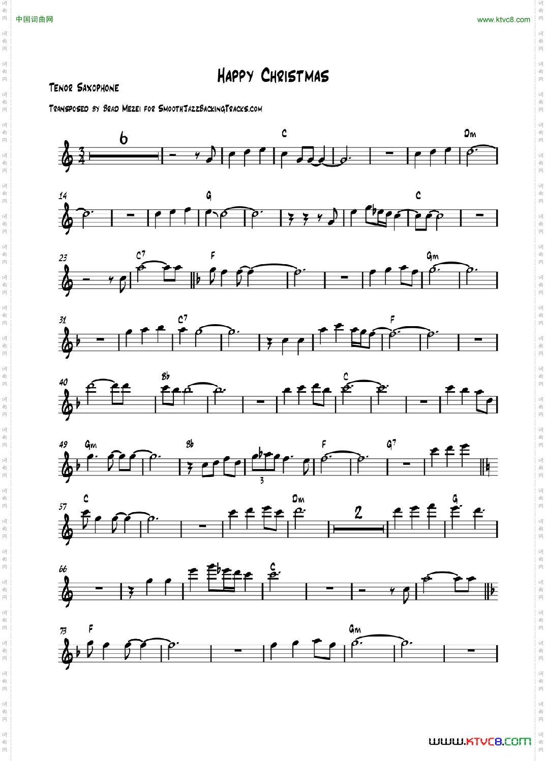 HappyChristmas次中音萨克斯_Happy Christmas次中音萨克斯