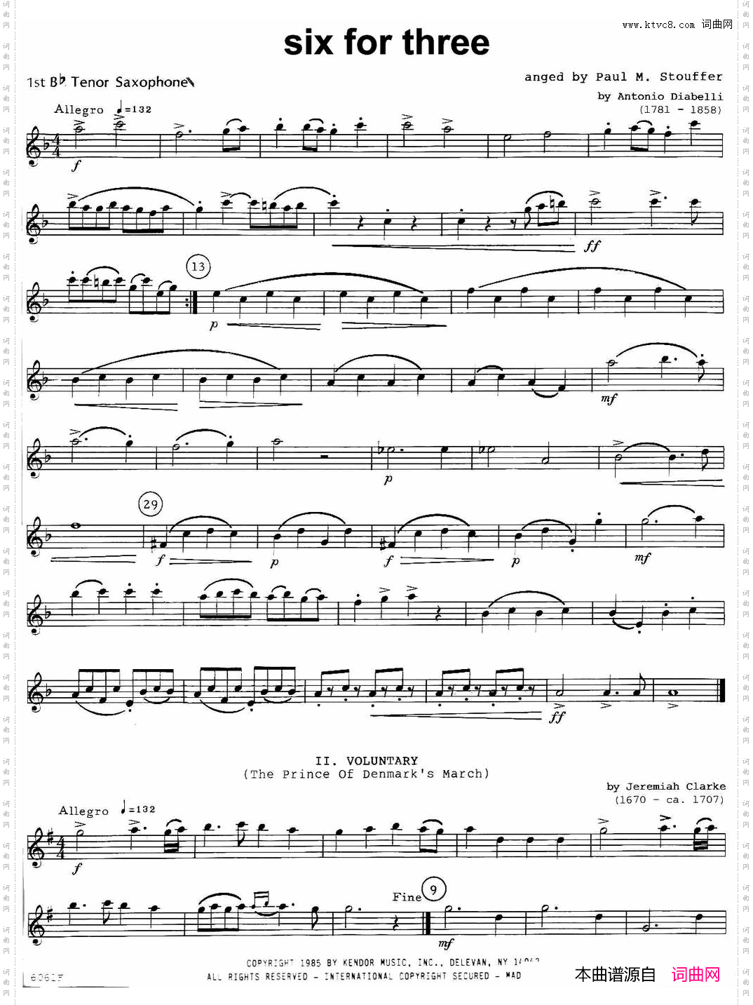 sixforthree次中音三重奏第一萨克斯分谱_six for three次中音三重奏第一萨克斯分谱