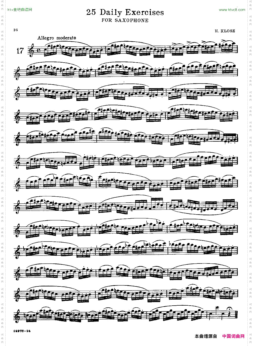klose-25首萨克斯练习曲17