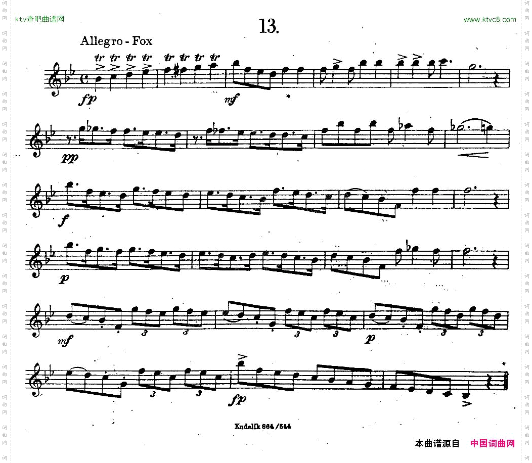 奇特克-萨克斯练习曲之13ETUDYPROSAXOPHON-FRZITRK.op.3