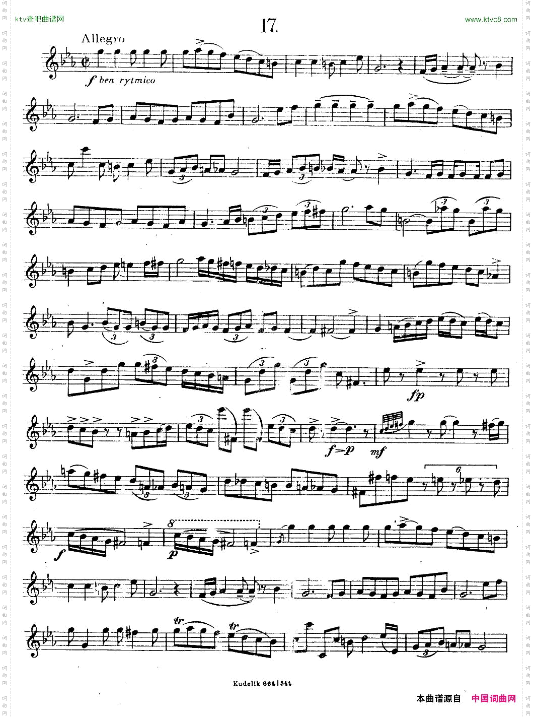 奇特克-萨克斯练习曲之17ETUDYPROSAXOPHON-FRZITRK.op.3