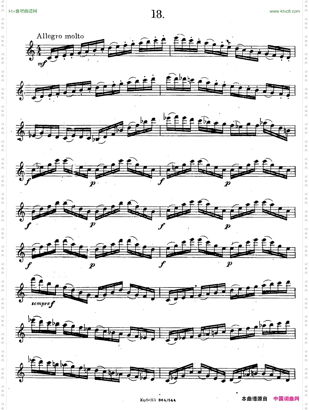 奇特克-萨克斯练习曲之18ETUDYPROSAXOPHON-FRZITRK.op.3