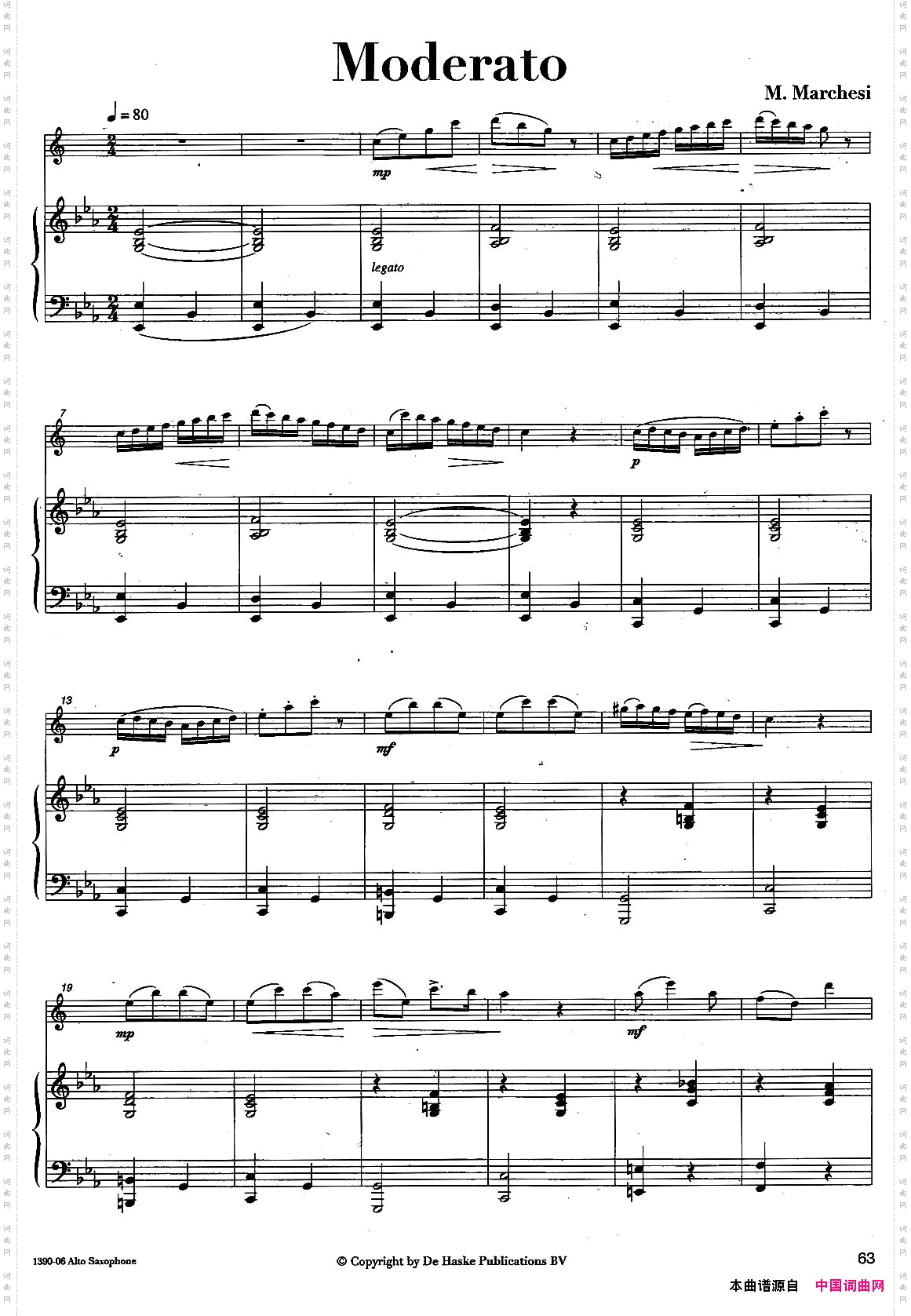 Moderato中音萨克所+钢琴伴奏、版本二