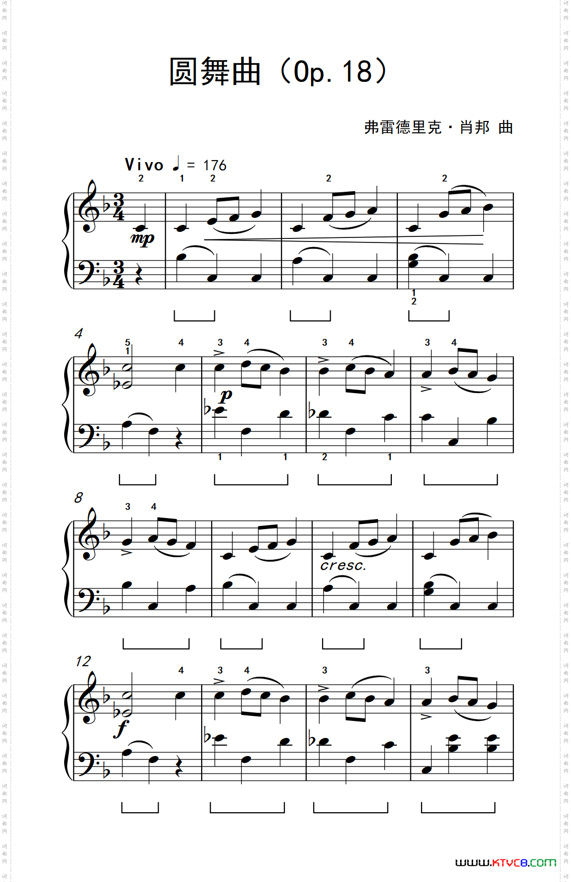 圆舞曲_Op 18约翰·汤普森 成人钢琴教程 第二册
